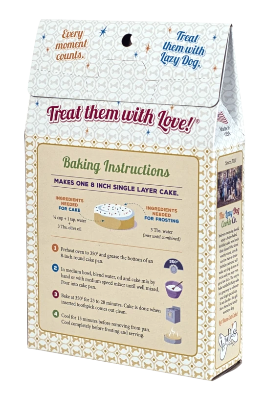 The Lazy Dog Cookie Co., Inc. - Wholesale Cake Mix - Vanilla Birthday Cake Mix w/ Sprinkles & Frosting Mix1