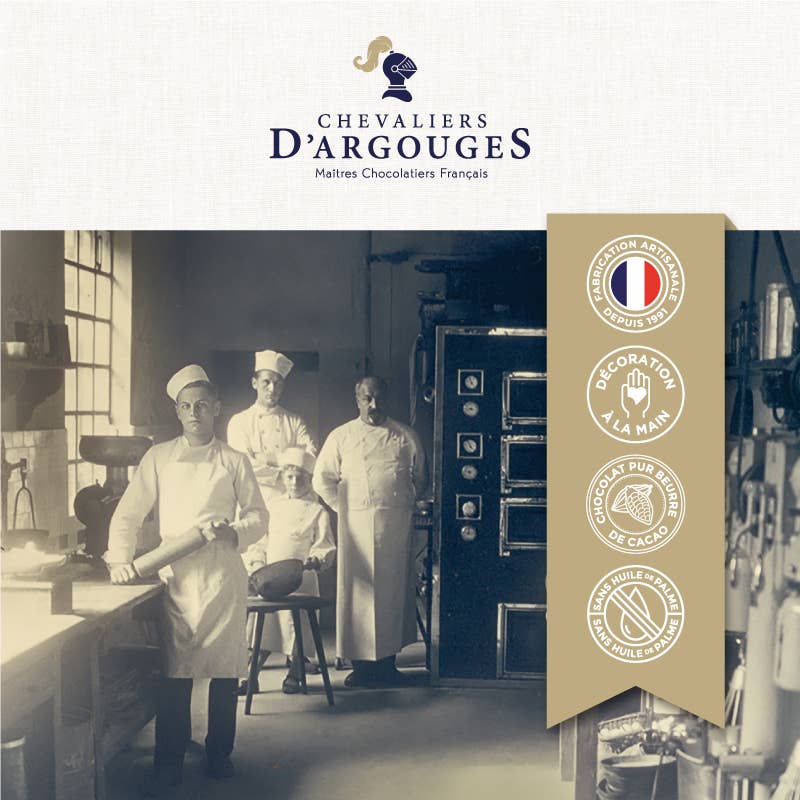 Chevaliers d'Argouges - Vendita all'ingrosso Confezioni di cioccolatini - CONFEZIONE DI NATALE 30 CIOCCOLATINI - CIOCCOLATO FONDENTE, AL LATTE, BIANCO5