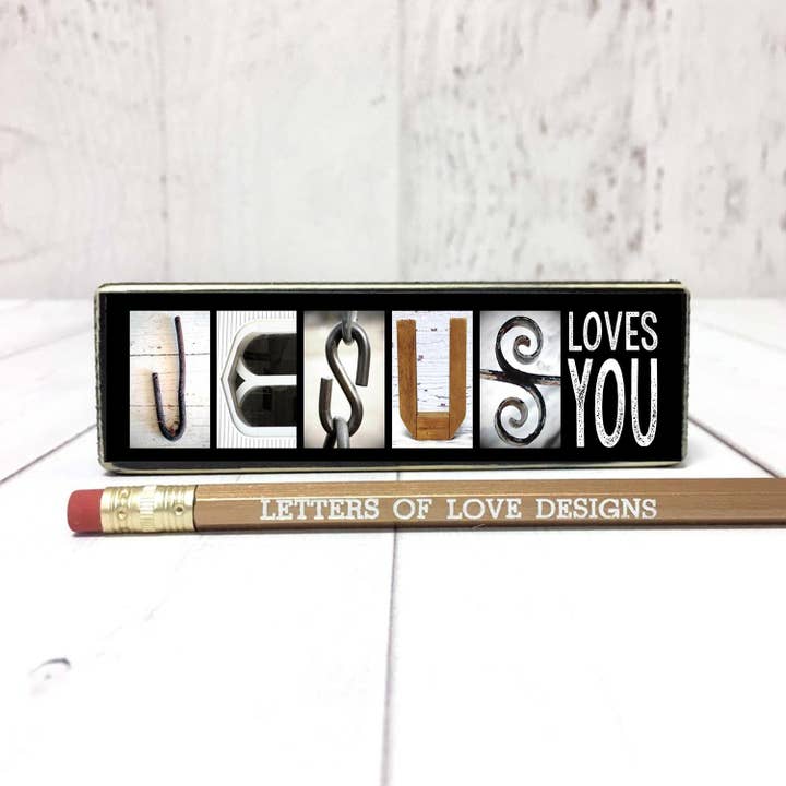 Jesus Loves You Sign, Christian Gifts & Christian Home Decor for wholesale by Letters Of Love Designs