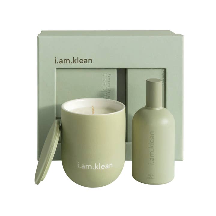 i.am.klean – Großhandel Kerze im Glas / gefüllte Kerze – Geschenkbox Kerze + Raumspray