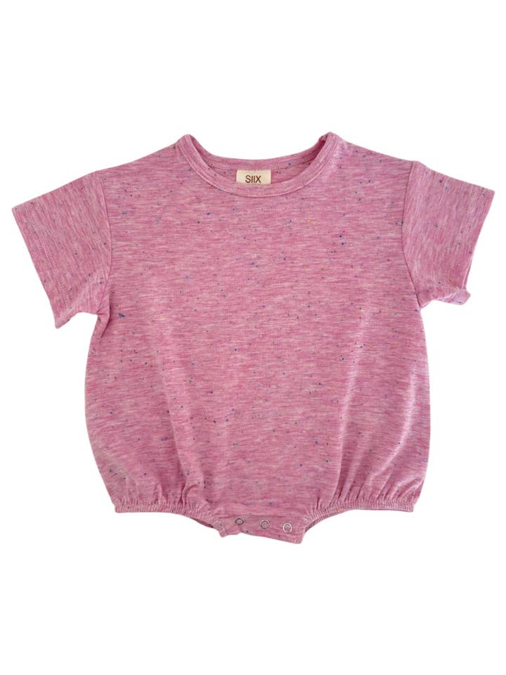 SIIX Collection - Wholesale Bodysuit (Non-Footed) - Baby - Pink Speckle / T-Shirt Bubble
