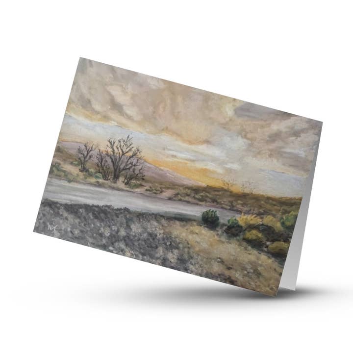 Tarjeta de Felicitación Plegada con Sobre 5x7 de Atardecer en Joshua Tree para venta al por mayor de Maria Langgle