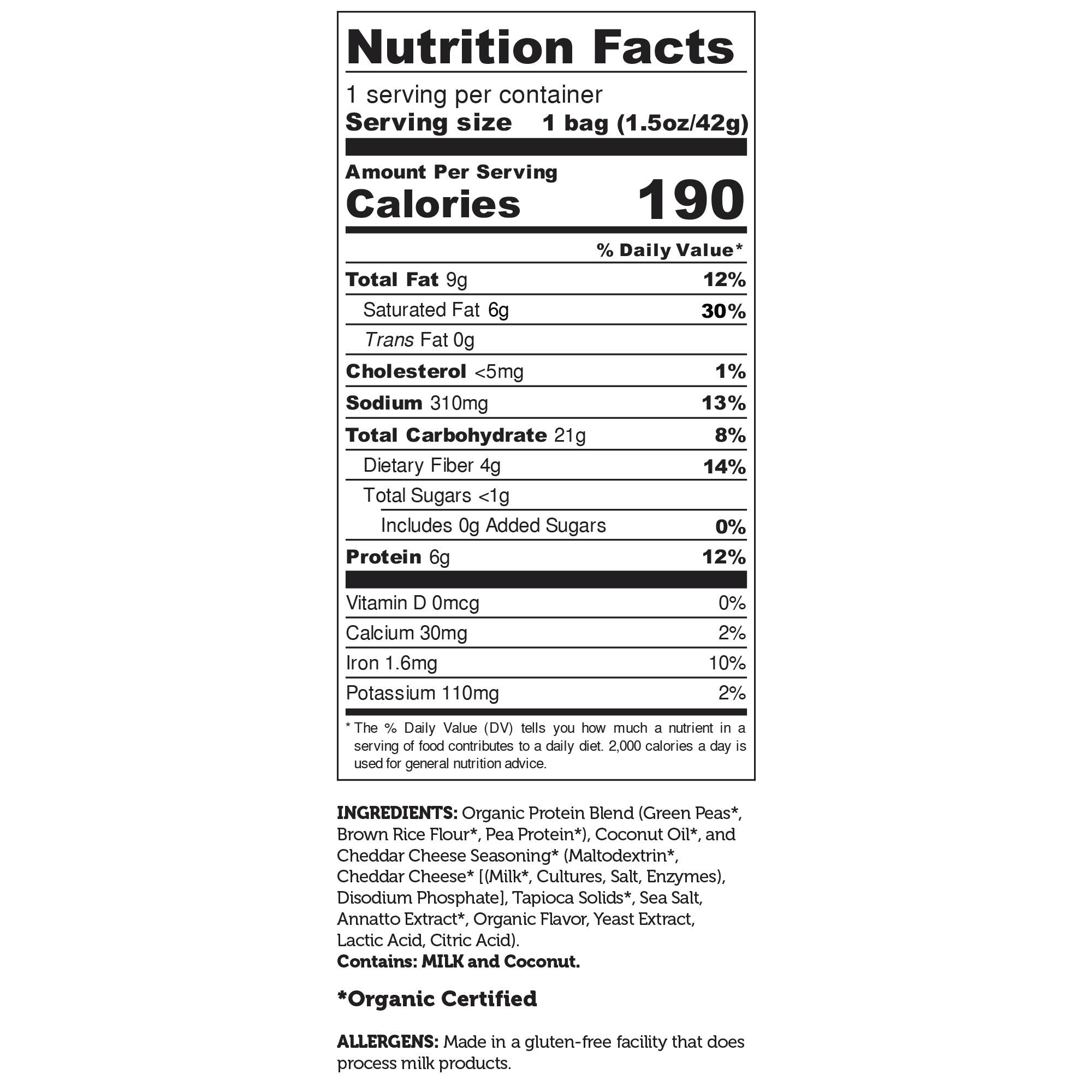 Awakened Foods - Vente Encas soufflé - IWON Organics Puffs au fromage cheddar (1,5 oz)3