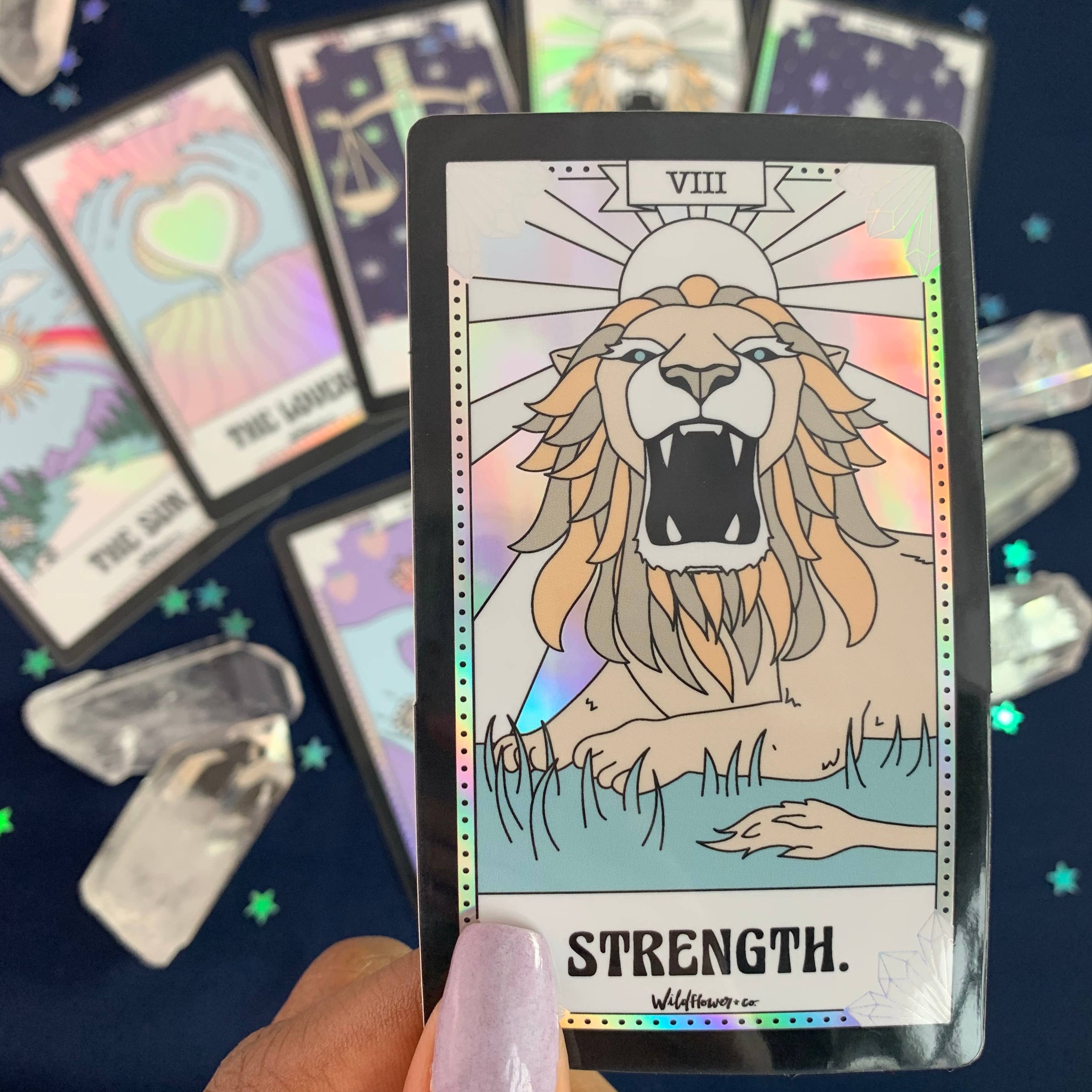 Wildflower + Co. - Wholesale Sticker - Tarot Card Sticker - Strength2