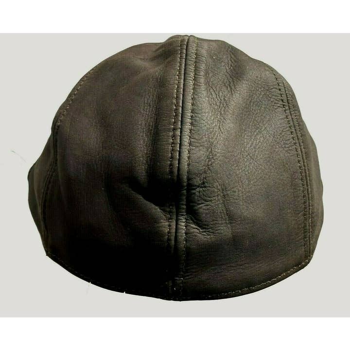 Lesa collection - Vente Casquette gavroche – unisexe - Casquette Ivy en cuir nubuck huilé marron3