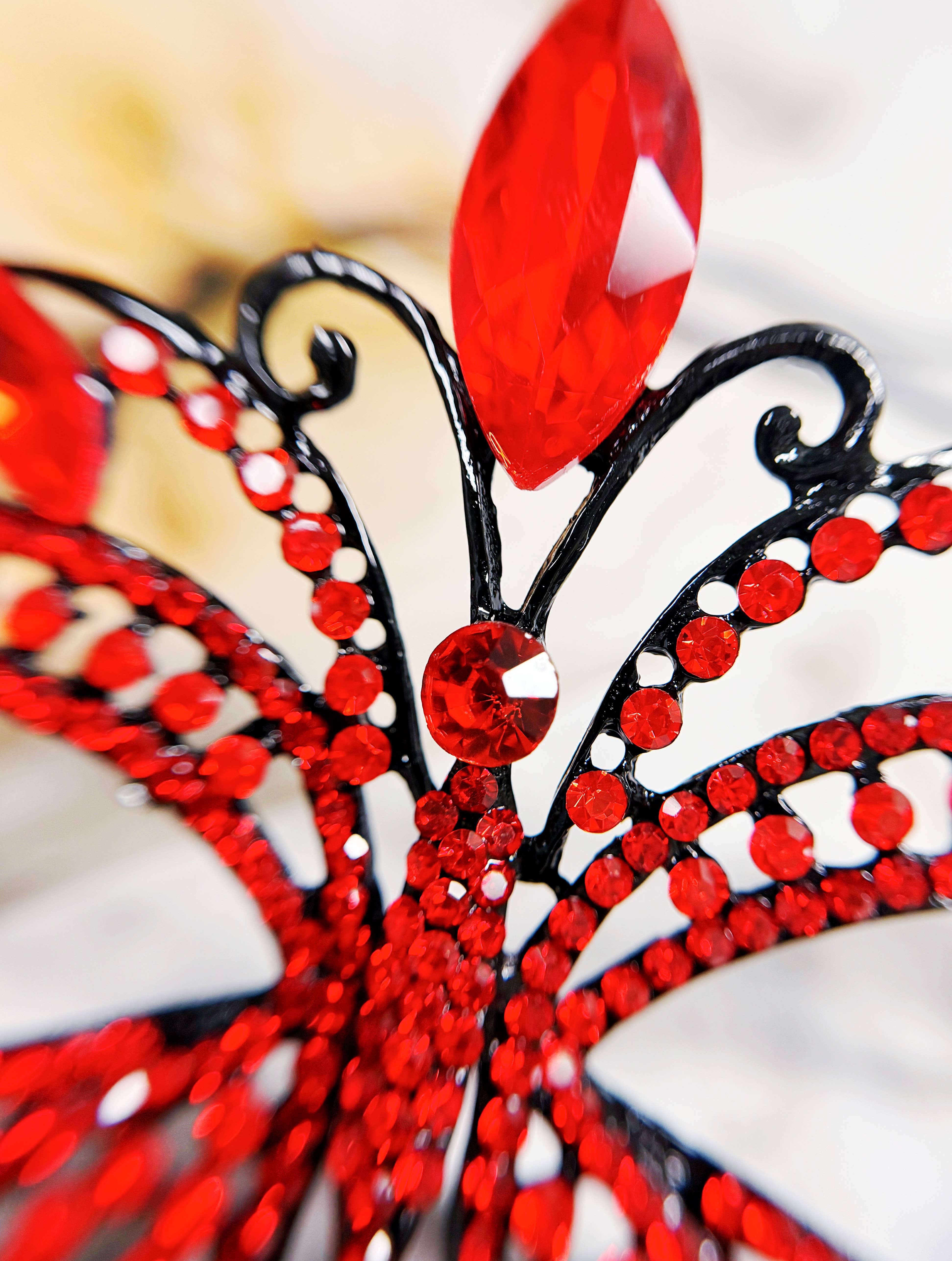 Happy Dream Gifts - Wholesale Costume - Women's - Red Crystal Masquerade Mask, Black Party Mask, Venetian Mask6