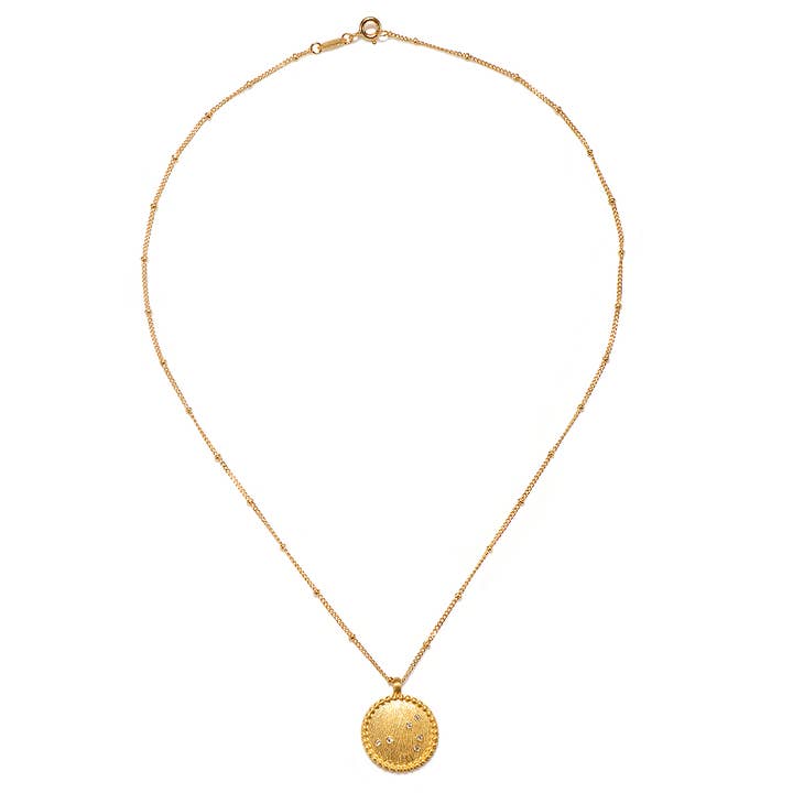 Satya Jewelry - Wholesale Pendant/Charm Necklace - Strength White Topaz Gold Pleiades Necklace