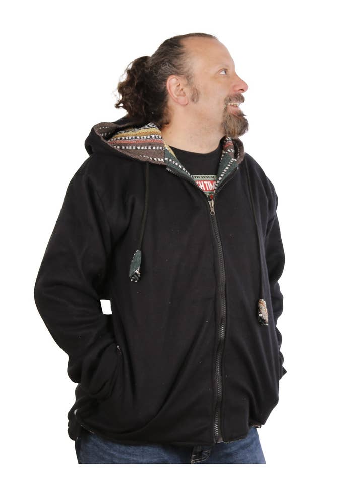 Sunshine Joy - Venta al por mayor Sudadera con capucha - Hombre - Sudadera con capucha estilo Baja tejida con forro polar reversible con cremallera Tierra1