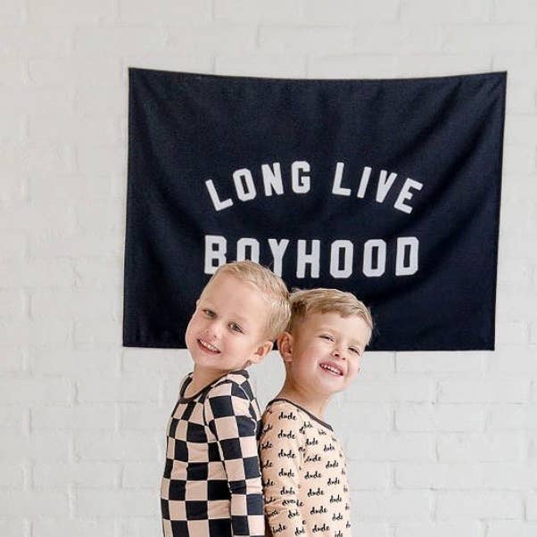 {Black} Long Live Boyhood Banner for wholesale by Hunny Prints