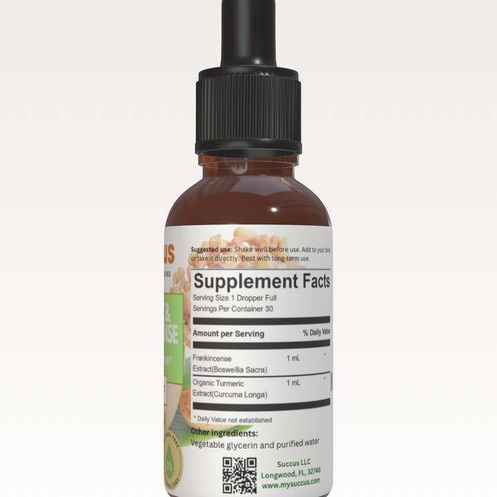 Succus - Wholesale Tincture - Turmeric & Frankincense Tincture - Muscle & Joint