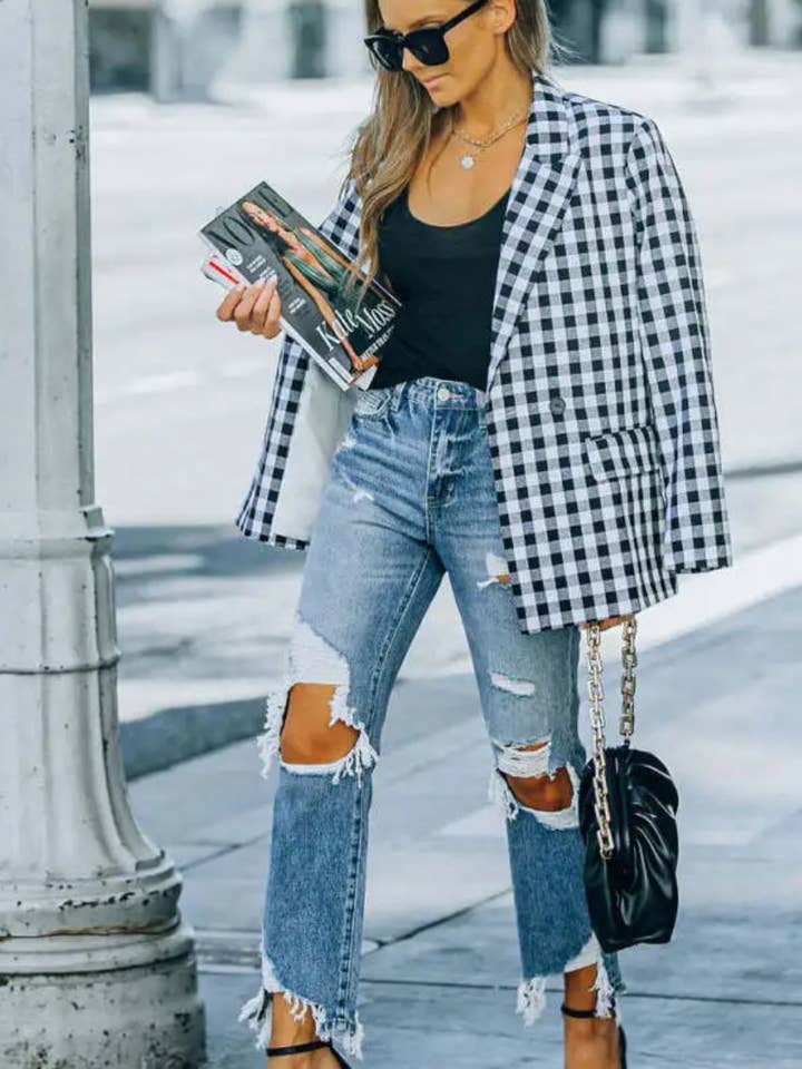 Serenity Collective - Vente Jean – femme - Jean droit taille haute déchiré ~ Lg & XL peuvent être expédiés AUJOURD'HUI !0