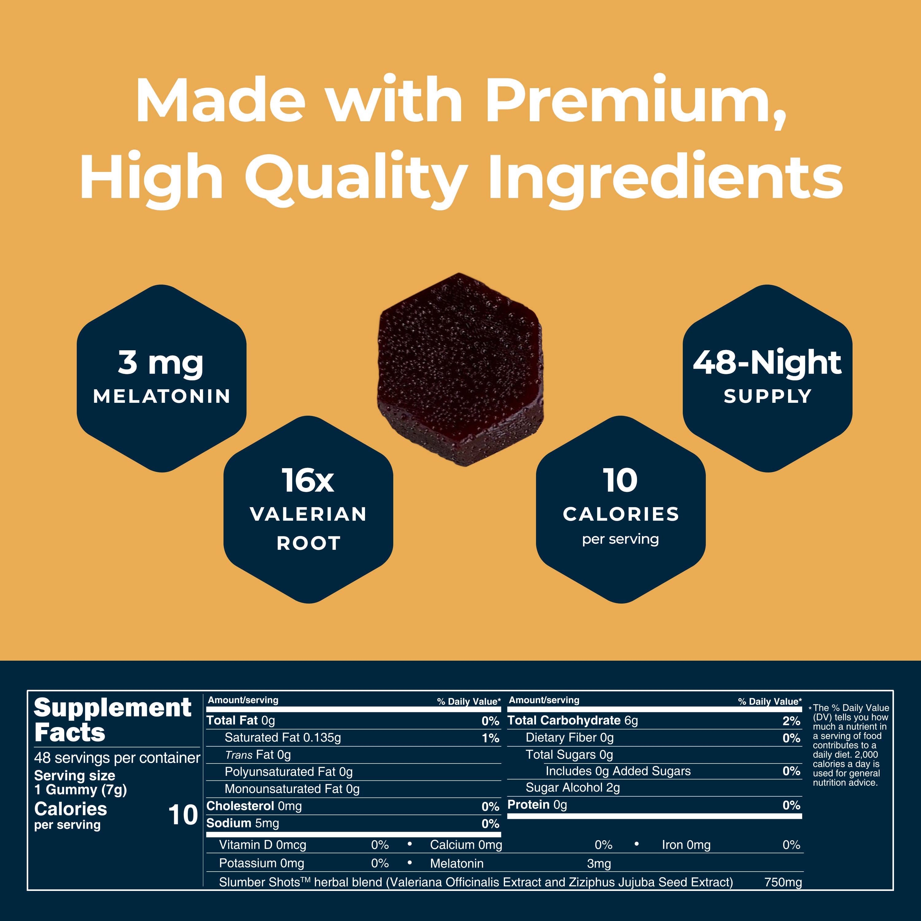 Seattle Gummy Company - Vente Supplément oral/vitamine - Slumber Shots Sleep Aid SANS SUCRE, 48 portions | Paquet de 126