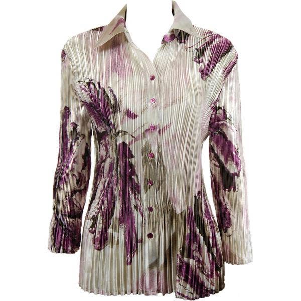 The Magic Scarf Company - Wholesale Button Down Shirt - Women's - 1148 - Satin Mini Pleats Blouses6