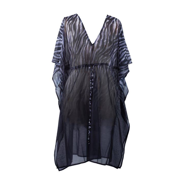 Savanna Zebra V-Neck Kaftan for wholesale by Seaspray Swimwear