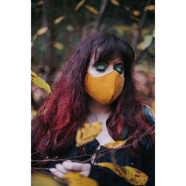 Costurero Real - Wholesale Protective Face Mask/Shield - Face Mask Yellow Fabric pocket filter washable reusable1