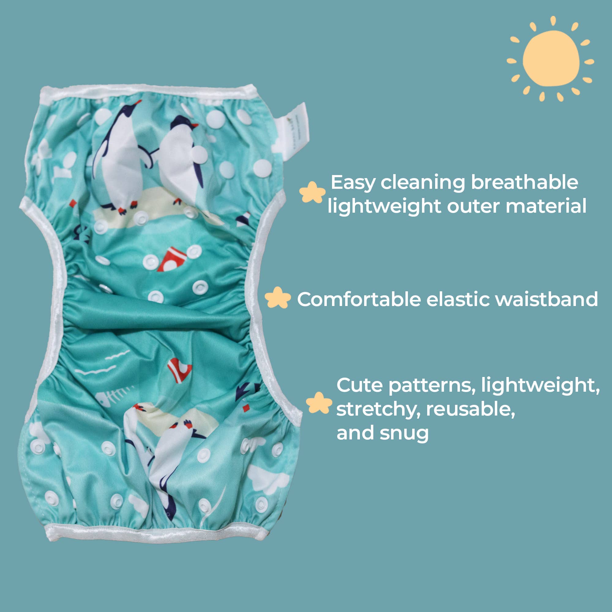 KaWaii Baby Diapers - Vente Couches de natation – bébé - Couches maillots de bain ajustables KaWaii Baby dès 3 mois6