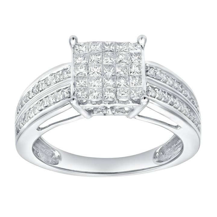 Caerelle 14K White Gold Cluster Diamond Ring – 0.25 Ct for wholesale by LuvMyJewelry (LMJ)
