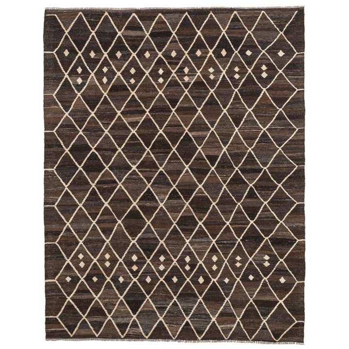 (6'2'' x 7'10'') Brun Marockansk Design Kilim Matta för wholesale av Rugtolia