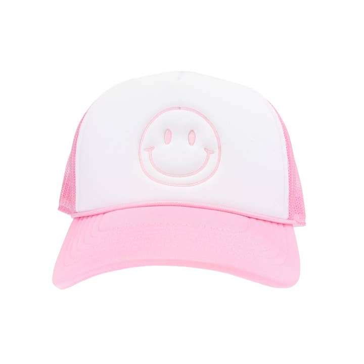C.C Beanie - Wholesale Trucker Hat - Women's - Smiley Face C.C Embroidered Foam Trucker Hat TCM0001