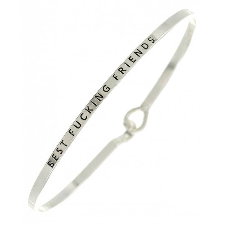 FR2076 BEST FUCKING FRIENDS_3mm Message Bangle for wholesale by 0011 PREMIERE