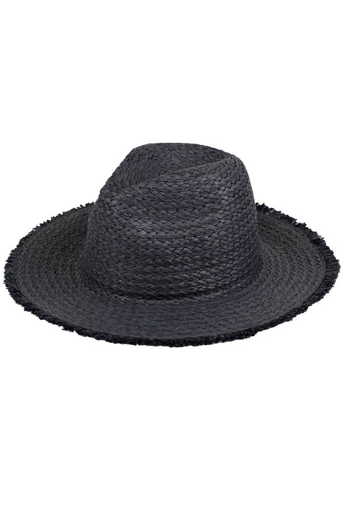 Hana - Wholesale Straw Hat - Women's - Frayed Solid Straw Hat19