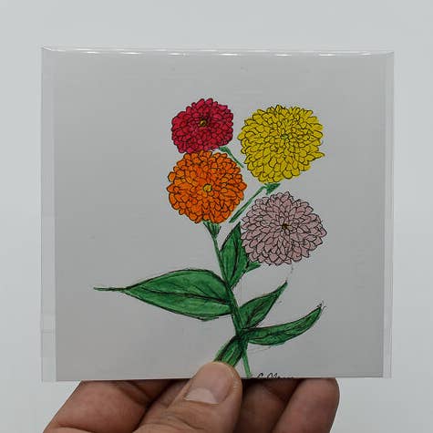 Zinnia Print for wholesale by Chava Mancera