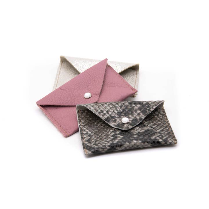 Crystalyn Kae Accessories - Wholesale Card Holder - Women's - CARD CASE WALLET - RECYCLED LEATHER ASSORTED (SET OF 12)