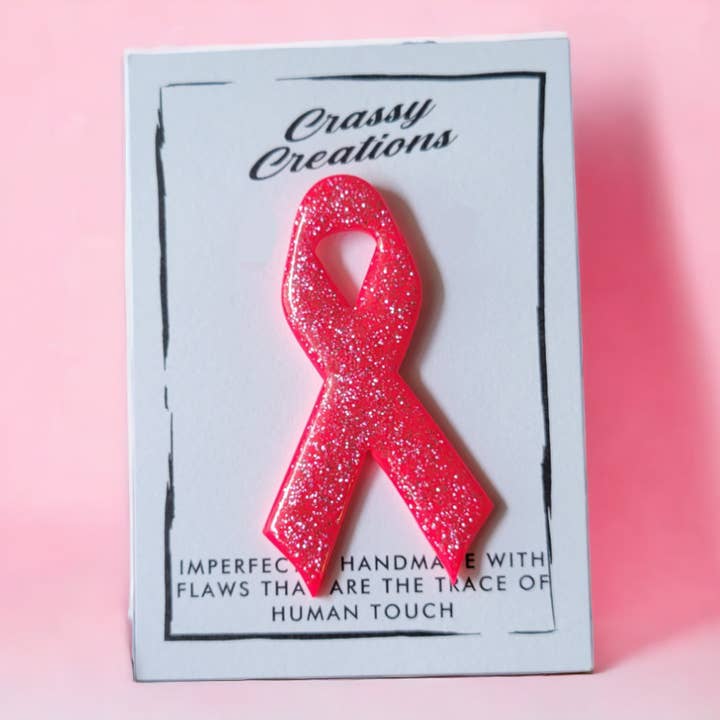 In October We Wear Pink - Breast Cancer Awareness Pin for wholesale by Crassy Creations