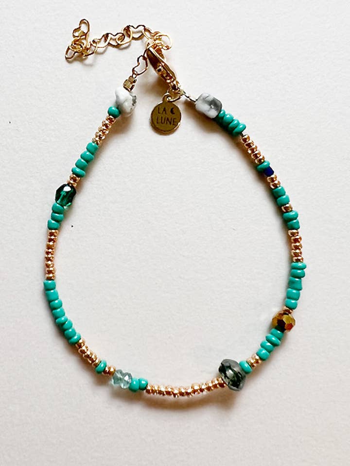 BLÅ MÅNE UPCYCLED LUKSUS ARMBÅND for engroshandel hos LA LUNE Sustainable Jewels