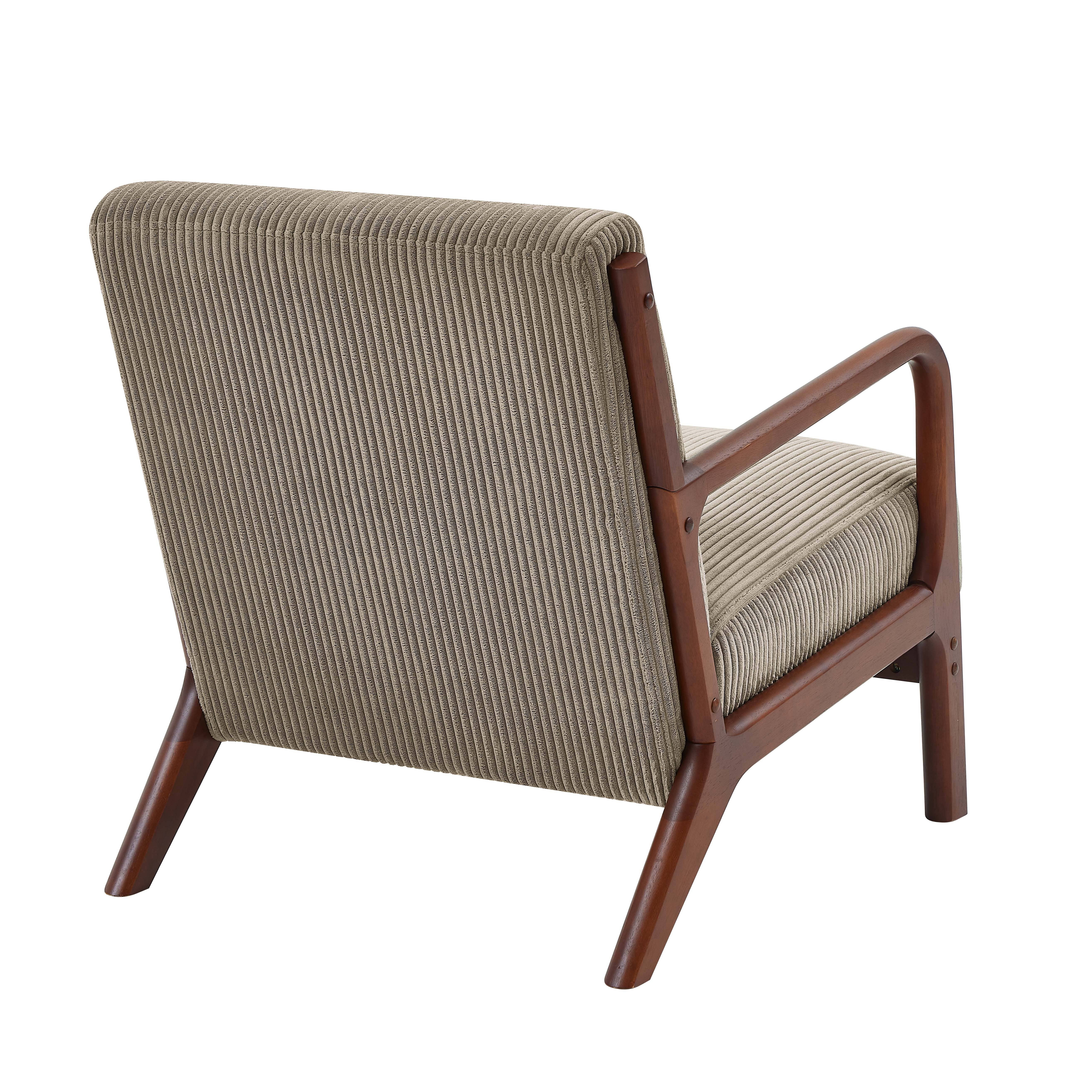 39F Inc. - Vente Chaises - Fauteuil en velours côtelé en bois, Gris/Beige/Jaune/Rose/Camel28