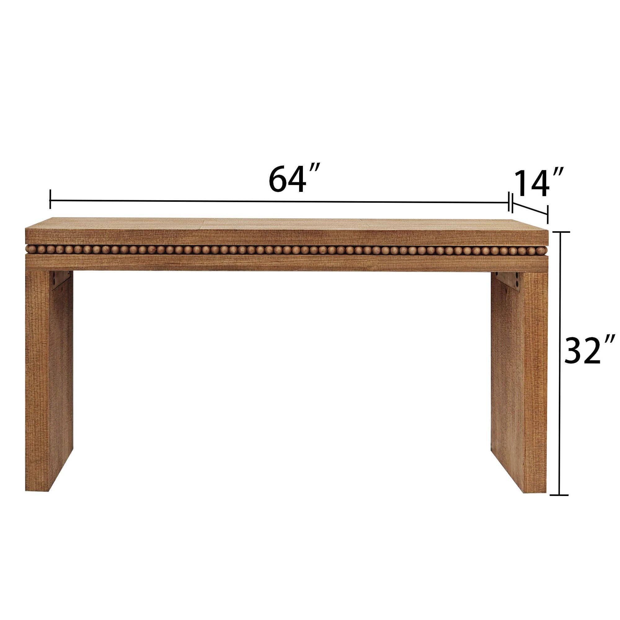 39F Inc. - Wholesale Console Table - 64" Rustic Manufactured Wood Console Table w/Beaded Accent5