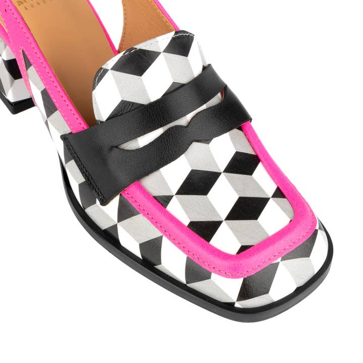 Embassy London - Wholesale Sandals - Women's - Diana - Black & White Cubics6