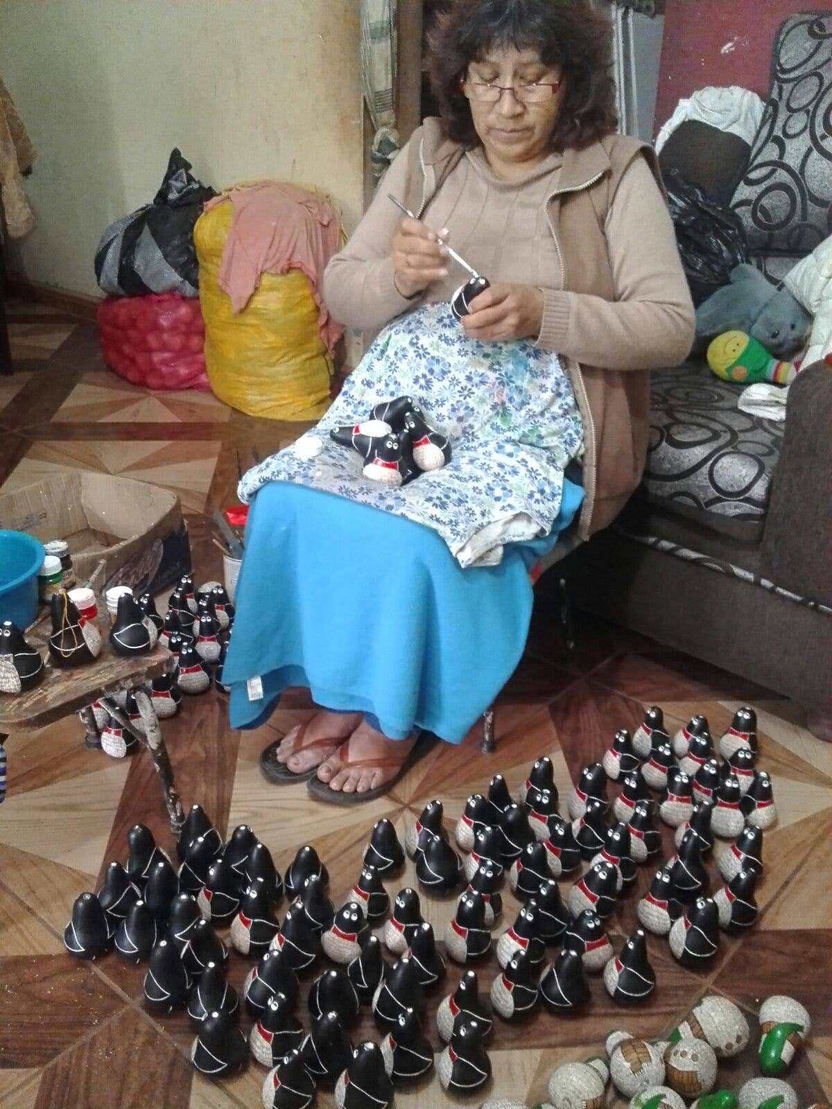 Blossom Inspirations - Vente Objets de décoration - Ornement gourde de Noël pingouin6