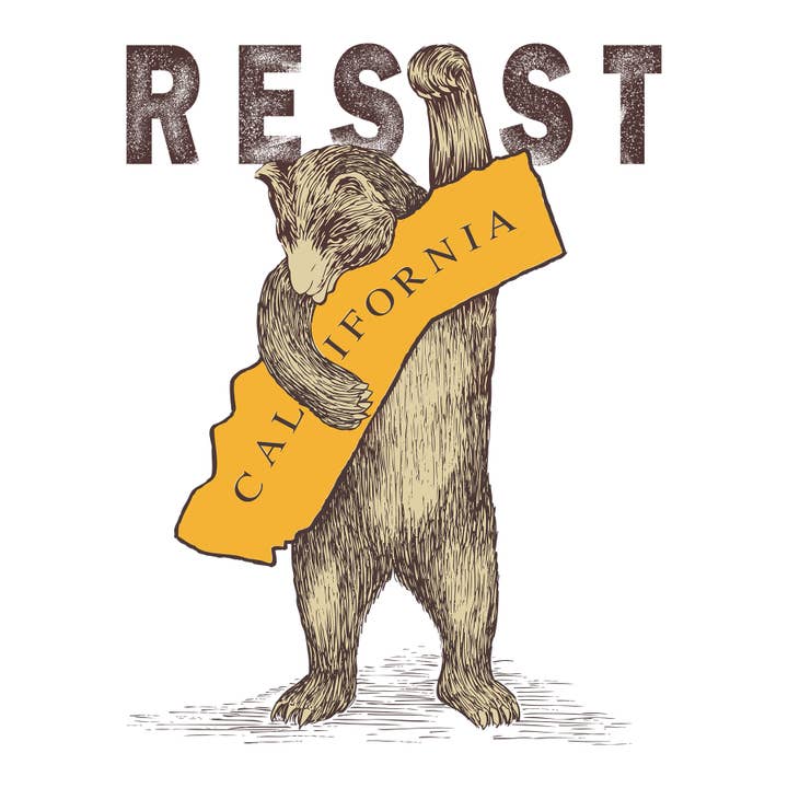 SF Mercantile - Wholesale Tote Bag - Unisex - RESIST CA Bear 6 oz Cotton Bag