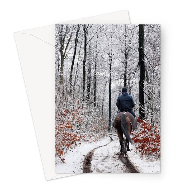 Carte de vœux Snow Horse Ride pour la vente par Wild And Arty