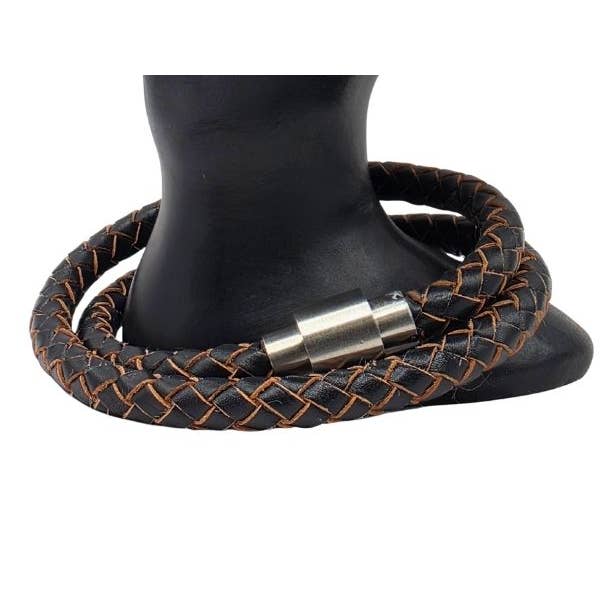 Pulseira Redonda de Couro Entrançado - Estilo 482 por atacado de Sun Enterprises B.V.