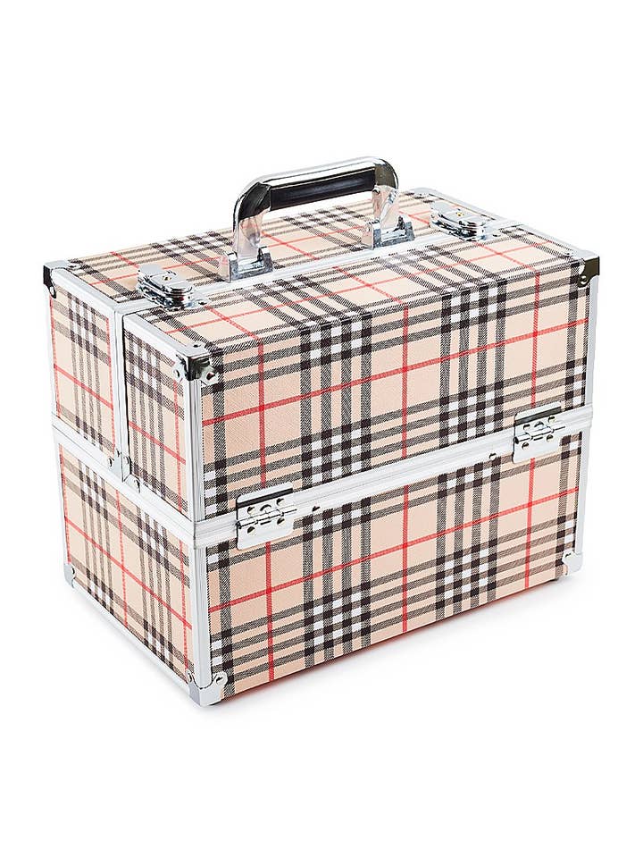Romantic Beauty CCB-205 Makeup Tool Box Check Print - 1pc for wholesale by PINEAPPLE Beauty
