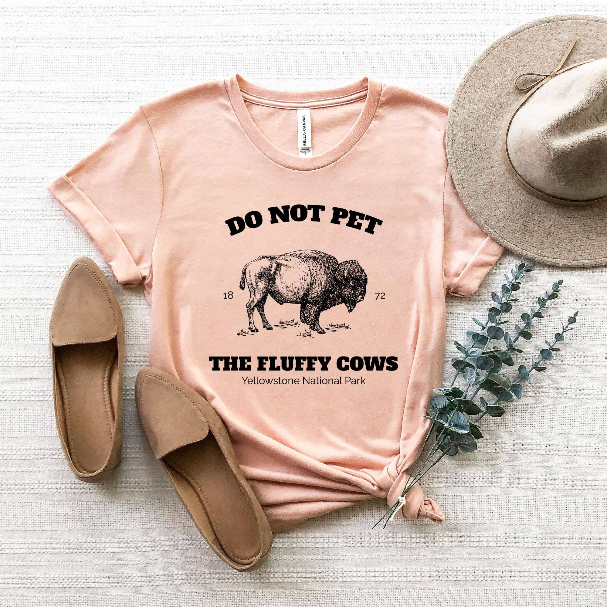 Olive And Ivory Wholesale - Wholesale Screen Printed T-Shirt - Women's - Yellowstone Fluffy Cows | Short Sleeve Crew Neck0