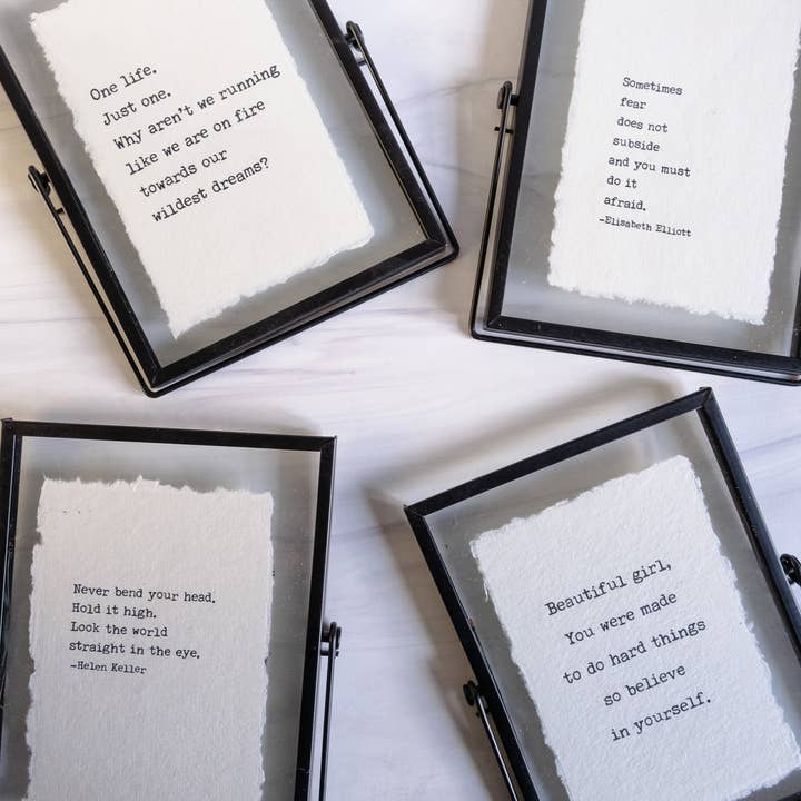Hart Design Co – wholesale Sign – Elisabeth Elliott Quote | Linen Print in Floating Frame