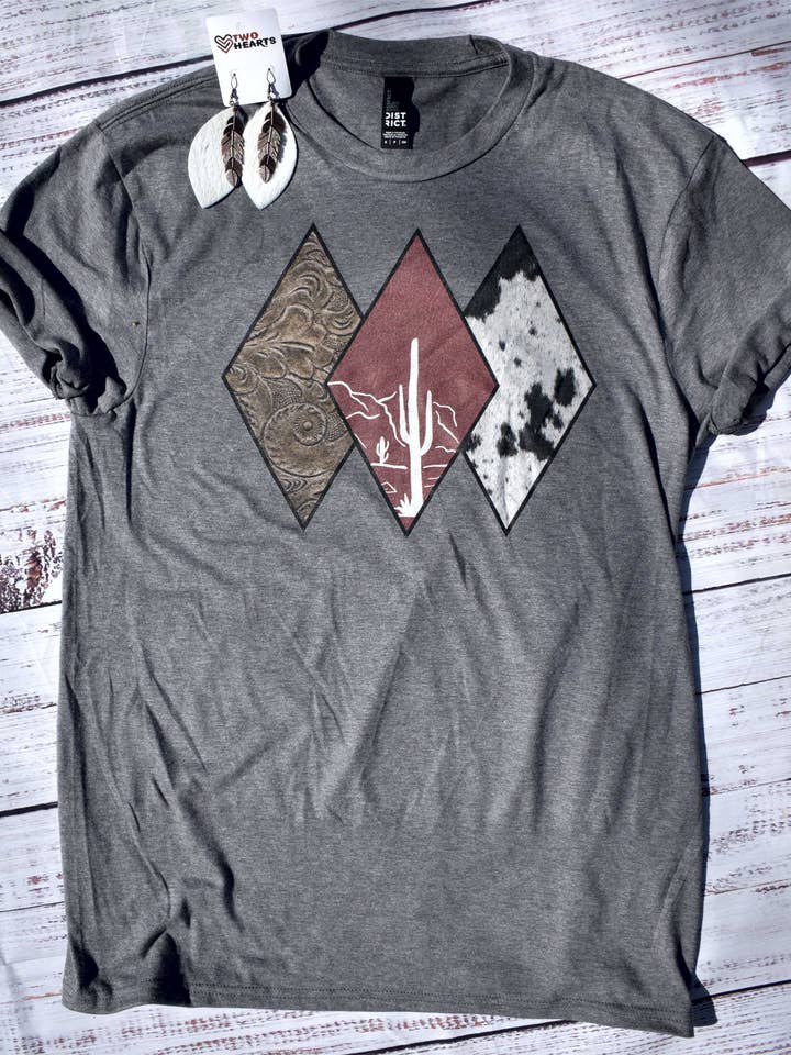 Cactus Triangle Tee for wholesale by Two Hearts Printing