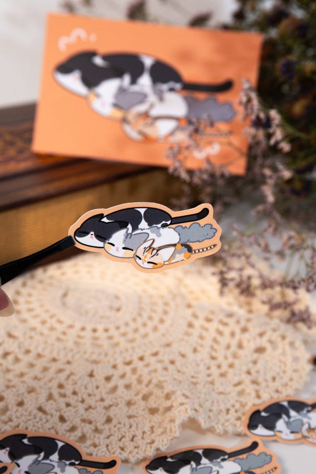 MikouArt - Wholesale Sticker - Vinyl Sticker | All Day Lazy Cats | 3 inch | Waterproof & Fade-Resistant |1