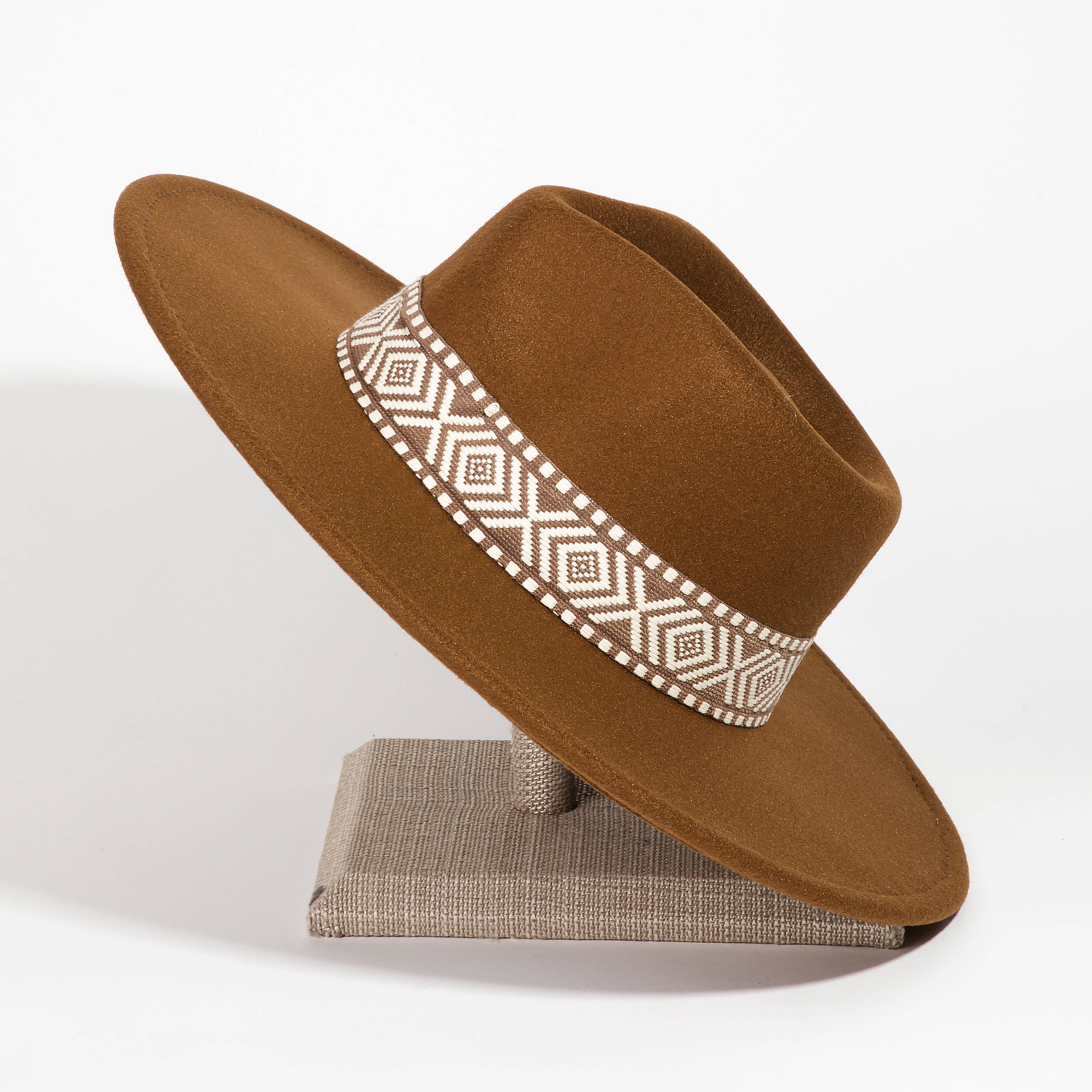 Collections by Fame Accessories - Wholesale Fedora - Women's - Boho Stripe Pattern Fedora Hat6