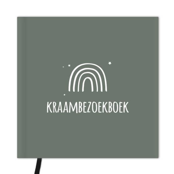 Maternity Visit Book White Rainbow Dark Green for wholesale by Fien & Feau