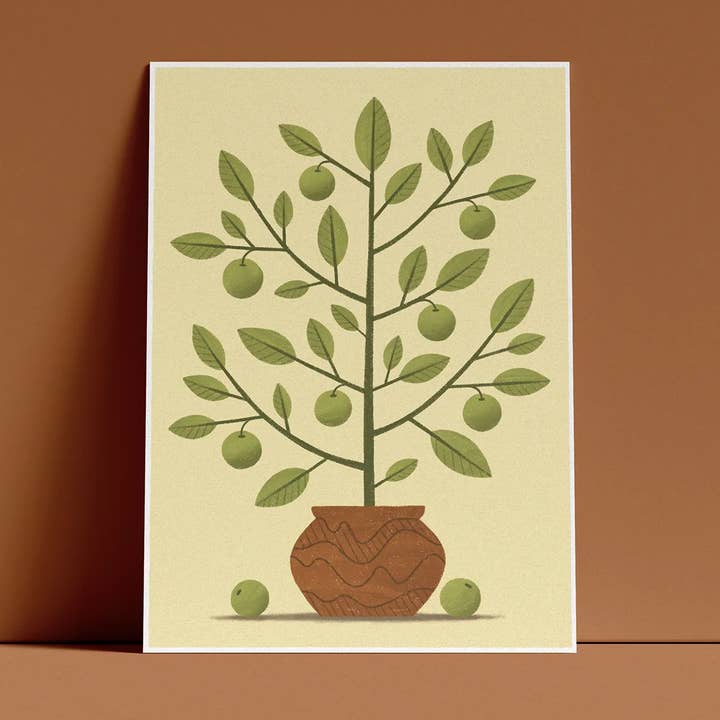 Lime Tree A4/A5 Print for wholesale by Clare Lewis Illustration