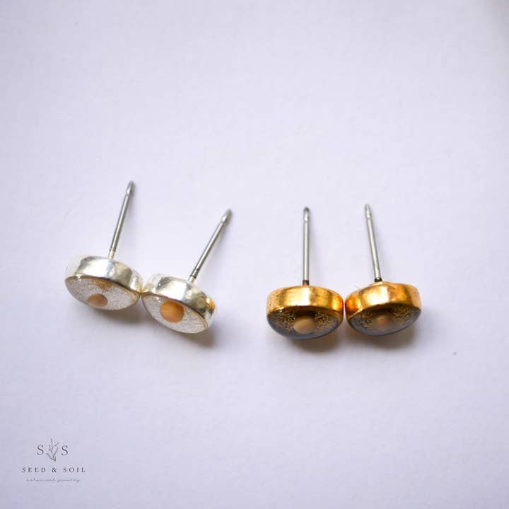 Seed & Soil Botanical Jewelry - Wholesale Stud/Post Earrings - Mustard Seed Studs5