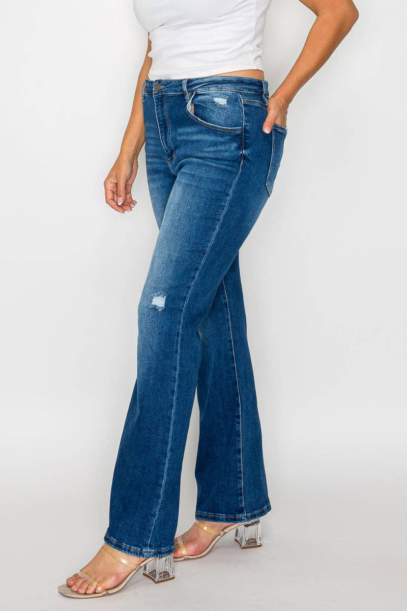 Blå PLUS SIZE HØJTALJET BOOT CUT BEN #BT5022X for engroshandel på Faire5