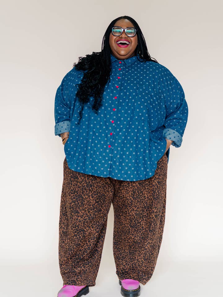 Nettle Studios - Wholesale Pants - Women's - Size Inclusive Gender Neutral Leopard Twill Balloon Pant11