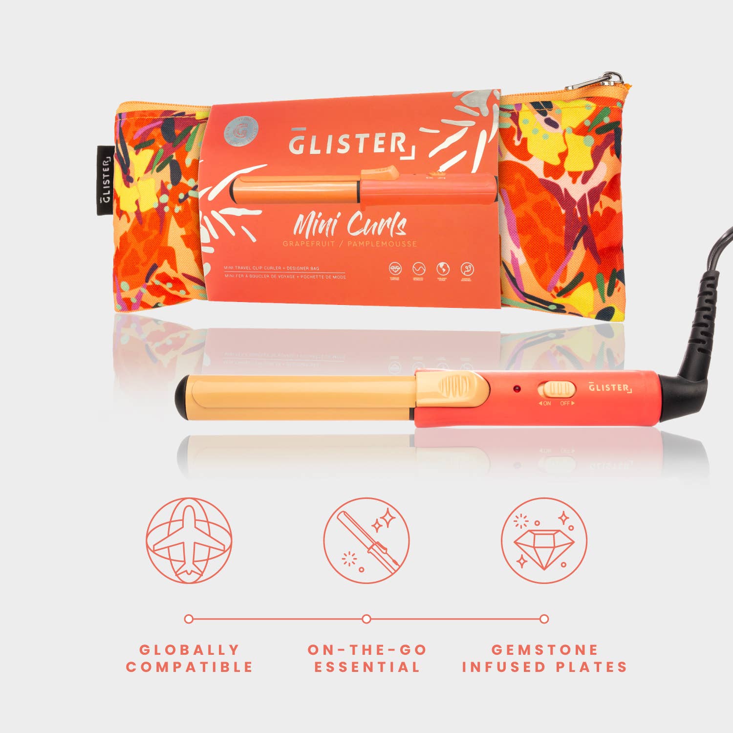 Glister – Ferro/varinha de frisar por atacado – Glister Mini Curls Modelador de Cabelo de Viagem com Molas + Bolsa Designer15
