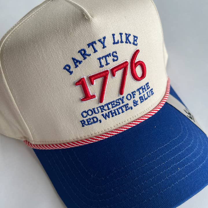 America250🇺🇸 FEEST ALSOF HET 1776 IS Vintage Trucker Pet voor wholesale door AshleighDesignCo