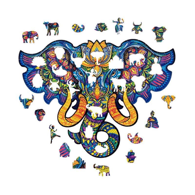 Woodlika - Wholesale Puzzle - Kids - Sacred Elephant Jigsaw Puzzle | Magic Animals1